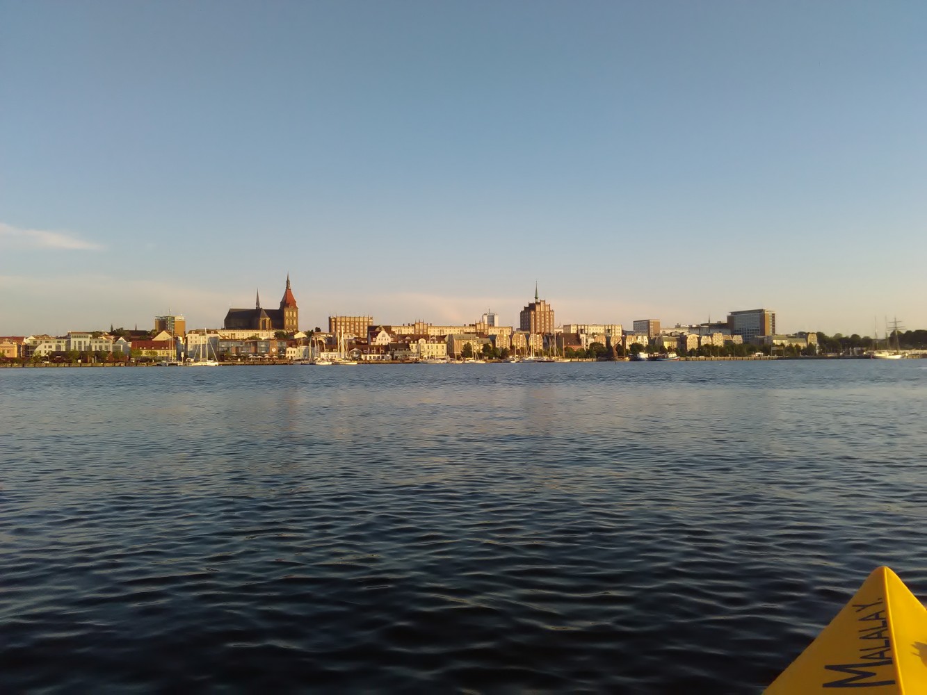 Het uitzicht van Richt tijdens haar kanotocht in Rostock.
