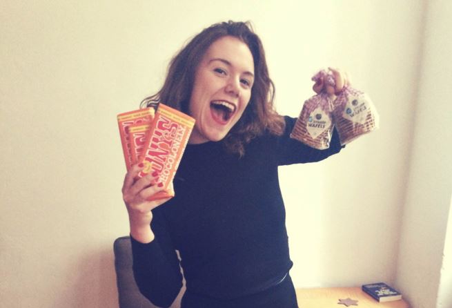 Merel met Tony's Chocolonely uit Nederland.